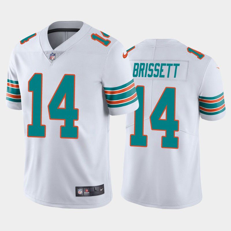Men Miami Dolphins #14 Jacoby Brissett Nike White 2nd Alternate Vapor Limited NFL Jersey